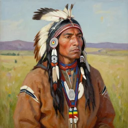 native american oil painting