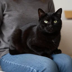 black cat sitting in your lap