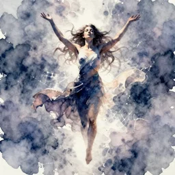 a beautiful watercolor painting of a genderless soul's ascension, digital painting, artstation, concept art, art by delphin enjolras, smooth, sharp focus, dynamic lighting, ultrarealistic, cinematic, octane render, 8 k