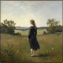 landscape with girl by jonas burgert