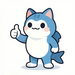 illustration of a anthromorphic catfish giving a thumbs up in the style of bojack horseman, by lisa hanawalt, by wanda gag