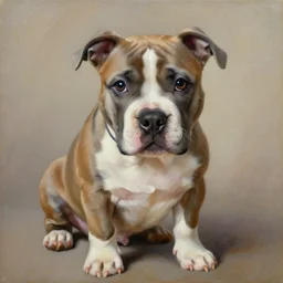 the royal pitbull portrait by greg hildebrant fancy baroque puppy oil painting high quality award winning