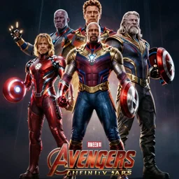 the battle of the avengers vs thanos from avengers infinity war, sharp, 8 k resolution, sharp details