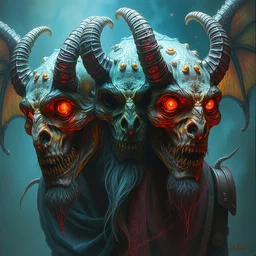a colorful and provenance portrait of daemons, holographic undertones, phantom grip, by peter mohrbacher and peter gric