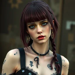 emma stone as a goth girl by fiona staples and dustin nguyen, peter elson, alan bean, wangechi mutu, sharp focus, photography, unreal engine, trending on artstation, photorealistic, octane, trending on deviantart