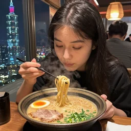 Taipei 101 eating ramen