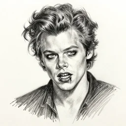 pencil sketch of harry styles, horror, by junji ito