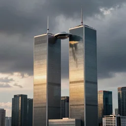 UFO crashing into Twin Towers