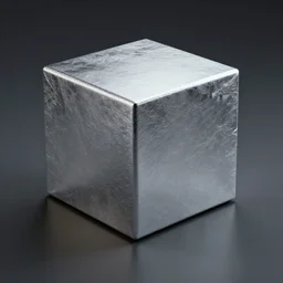 silver cube realistic 3d render