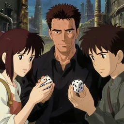 film still dnd movie, kate beckinsale arnold schwarzenegger liv taylor justim timberlake roll dices in dnd, finely detailed features, closeup at the faces, perfect art, at an ancient city, gapmoe yandere grimdark, trending on pixiv fanbox, painted by greg rutkowski makoto shinkai takashi takeuchi studio ghibli, akihiko yoshida