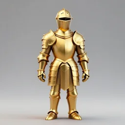 Knight in golden armor, no text, 3d art