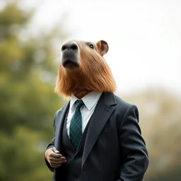 a capybara in a suit