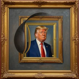 mise en abyme!!!, donald trump painting a painting of donald trump, donald trump in the frame painting a frame of donald trump, droste effect!!!, mise en abyme!!!
