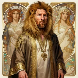 lionel messi wearing islamic clothes, d & d, fantasy, intricate, elegant, highly detailed, digital painting, artstation, concept art, matte, sharp focus, illustration, art by artgerm and greg rutkowski and alphonse mucha