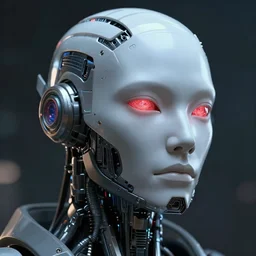 face of robot, cyberpunk, ultra realistic by ori toor