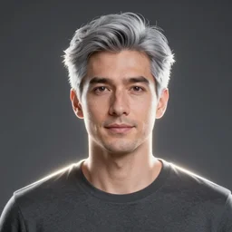 portrait of a handsome man radiating a glowing aura global illumination ray tracing, going gray, long bangs, hdr fanart arstation by ian pesty and katarzyna da „ bek - chmiel