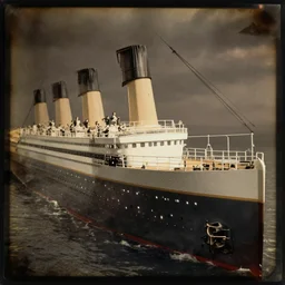a daguerrotype photo of a film still of people inside in sinking titanic, award winning photo