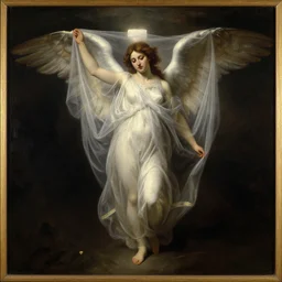 angel emerging from veil of darkness by herbert james draper, sir lawrence alma - tadema, john william godward. oil painting on wood. 1 8 9 6.. 4 k post - processing photoshop trending on artstation erudite in detail.