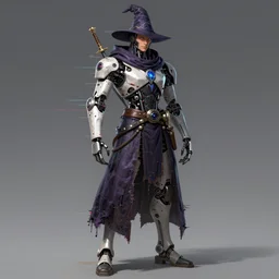 a glitch art full body character portrait of cyborg wizard trending on artstation deviantart pinterest detailed realistic hd 8 k high resolution
