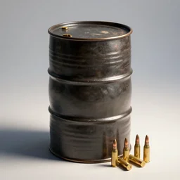 a barrel of live ammunition