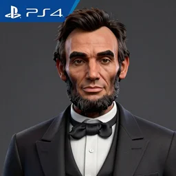 abraham lincoln, nba 2 k 2 1 player facial portrait, character design, playstation 4, trending on dribble, bryce 3 d, 3 2 k uhd, elite