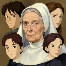 1 8 3 5 florence nightingale as older woman, character face study, faces only, concept art finely detailed perfect art, painted by greg rutkowski makoto shinkai takashi takeuchi studio ghibli, pinterest, cevagraf comics