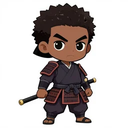 an african samurai warrior, cute chibi anime style, anime key visual, artstation, deviantart, pinterest, yasuke 5 0 0 px models