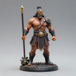 Product Introduction Photos, 4K, Full body, 80mm resin detailed miniature of a Muscular warrior