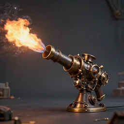 photo of a steampunk flamethrower