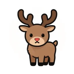 a cute elk, digital art, iconic icon, 2 d vector logo, cartoon, t - shirt design