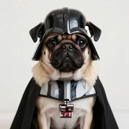 a pug dog version of darth vader