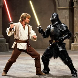 luke skywalker fighting monty python's black knight