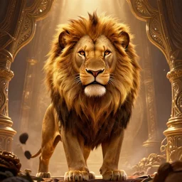 the lion king, fairy tale, stunning, surrounding cinematic light, hyper detailed, ornate and intricate, 4 k cinematic octane render