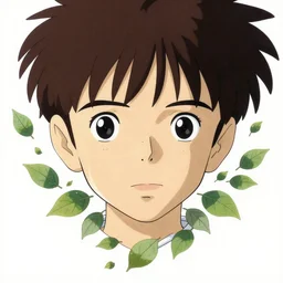 abstract portrait, 9 0 s anime art, floating detailes, very detailed face, leaves by miyazaki, colorful palette illustration, kenneth blom, mental alchemy, james jean, pablo amaringo, naudline pierre, contemporary art, hyper detailed