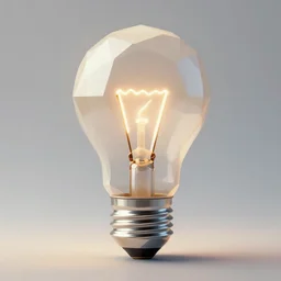 an upright lightbulb, artwork by Petros Afshar, geometric, low-poly, Artstation