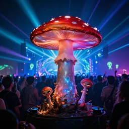 Rave, infected mushroom, leds, strobe lights, aliens