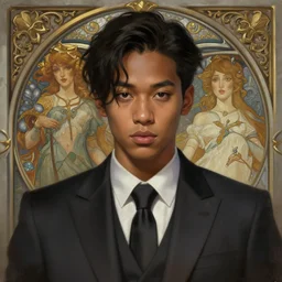 jossi of blackpink, wearing a suit and tie, deep focus, d & d, fantasy, intricate, elegant, highly detailed, digital painting, artstation, concept art, matte, sharp focus, illustration, hearthstone, art by artgerm and greg rutkowski and alphonse mucha