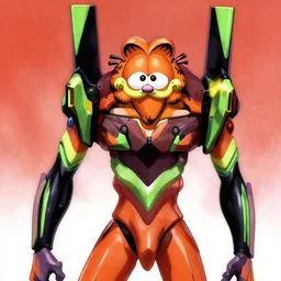 Garfield as EVA-01, Neon Genesis Evangelion, anime