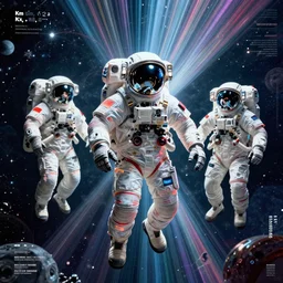 massive astronauts in the void cloth underwater - complex and hyperdetailed technical suit. infrared reflection and dispersion materials. rays and dispersion of light. volumetric light. 5 0 mm, f / 3 2. noise film photo. flash photography. ultra realistic, wide angle. poster by wayne barlowe, hajime sorayama aaron horkey, craig mullins