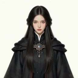 masterpiece head-on symmetrical centered painted portrait, Maya Ali as D&D Mage, Dark Souls game style, wearing wizard robes, elegant, in the style of ROSSDRAWS and Ruan Jia and Ross Tran and Alphonse Mucha and Ayami Kojima and Charlie Bowater and Karol Bak and Jean Delville, pixar, maya engine, splash comics, global illumination lighting, rich bright colours