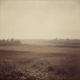 landscape photograph from the 1700s, faded, blurry, first ever photograph