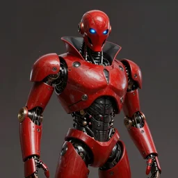 of vampire buck rogers in the form of the red robot from the black hole movie, digital painting, ultra realistic, octane render, high detail,