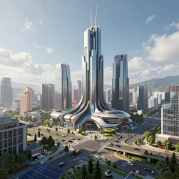 city Solarpunk concept art realistic, 8k, octane render, unreal engine 5, 3d render, high resolution