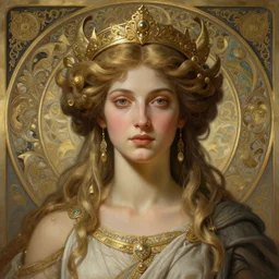 ! dream portrait of gaea goddess, intricate, elegant, highly detailed, digital painting, artstation, concept art, smooth, sharp focus, illustration, art by artgerm and greg rutkowski and alphonse mucha and william - adolphe bouguereau, and marco mazzoni