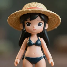 closeup portrait of tin toy girl, rice hat, vietnam bikini, depth of field, zeiss lens, detailed, symmetrical, centered, fashion photoshoot, by nicoletta ceccoli, mark ryden, lostfish, breathtaking, 8 k resolution, extremely detailed, beautiful, establishing shot, artistic, hyperrealistic, octane render