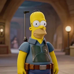 photo of homer simpson as boba fett in mos eisley, cinestill 8 0 0 t, 8 5 mm f / 1. 8, bokeh, cinematic