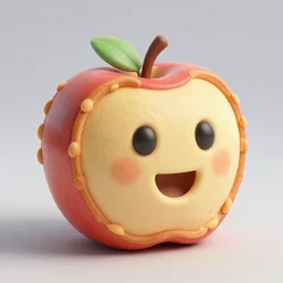 an alive apple fritter with eyes and a mouth, 3d model, octane, realistic lighting, dynamic shadows