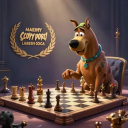 Scooby Doo playing chess