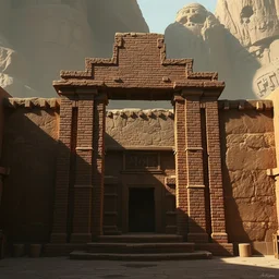 inside a simple temple made of bricks and adobe walls, atmospheric fantasy matte painting by eytan zana and ruan jia and boris vallejo, trending on artstation