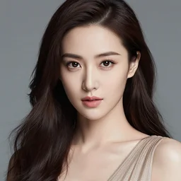 stunning beauty, sharp eyes, tasteful dress